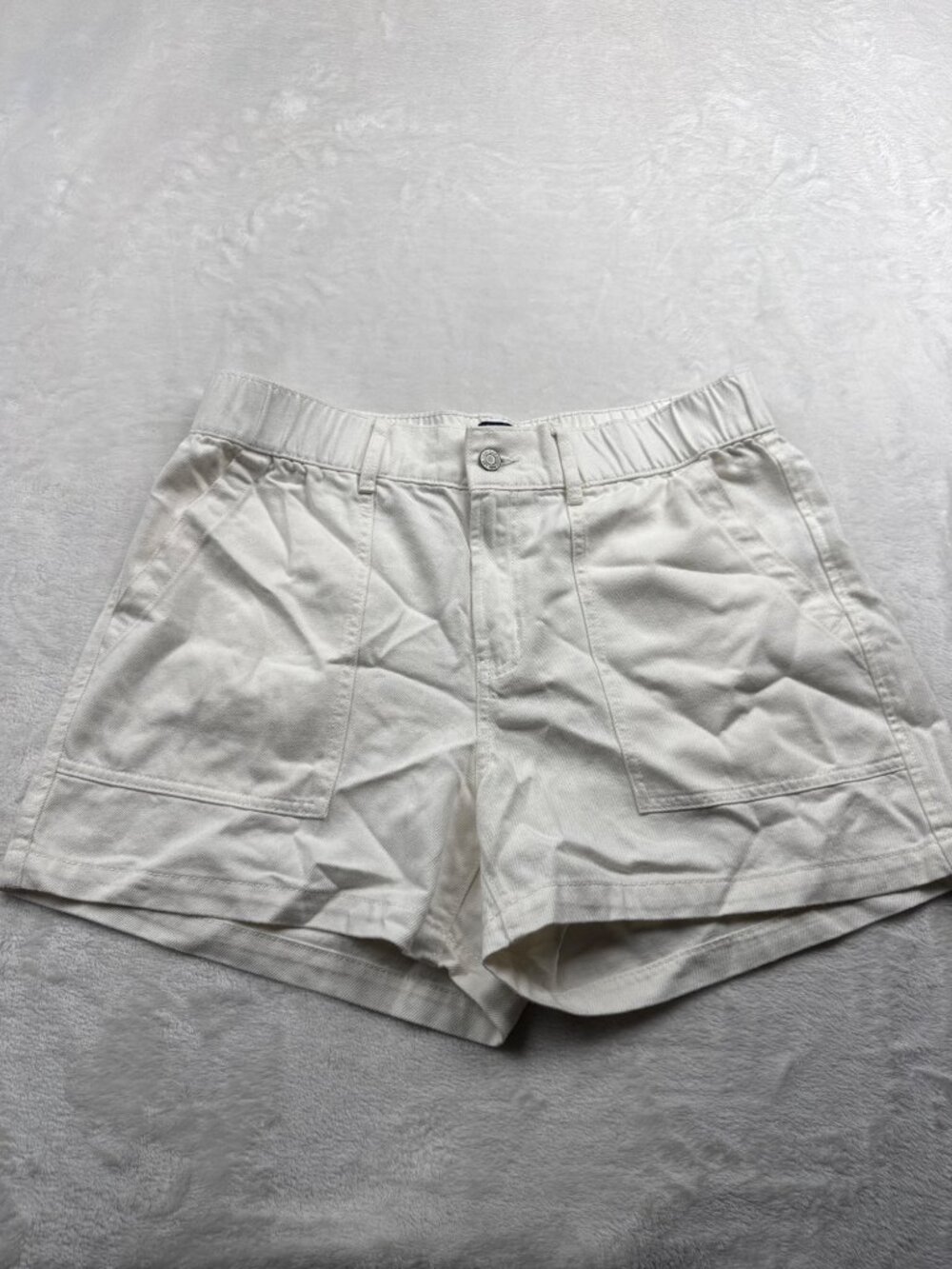 Gap Womens White High-Waisted Utility Shorts Size L Cotton Blend